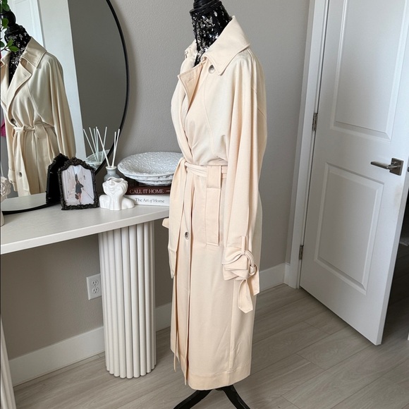 Topshop Cream Trench Coat - Picture 4 of 7